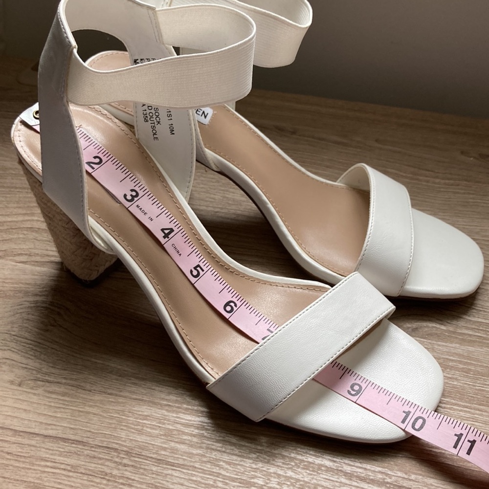 Steve Madden trapeze white block heel sandals 10 - Picture 13 of 13